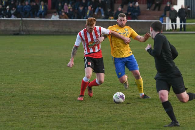 Sunderland RCA (red/white) v Stockton Town (yellow) at Meadow Park, Ryhope.