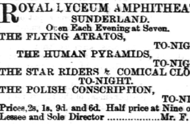 Attractions at the Royal Lyceum Amphiteatre.