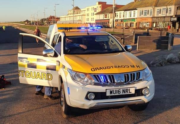 Sunderland Coastguard Rescue Team on the scene of the incident earlier today in Seaburn. Image used with courtesy of the team.