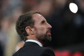 LONDON, ENGLAND - SEPTEMBER 26: Gareth Southgate, Manager of England looks on prior to the UEFA Nations League League A Group 3 match between England and Germany at Wembley Stadium on September 26, 2022 in London, England. (Photo by Shaun Botterill/Getty Images)