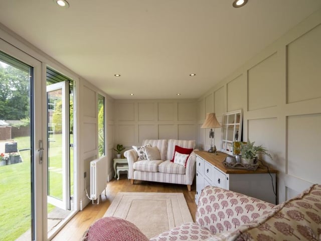 The summer house is perfect for parties.
