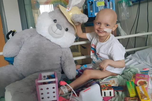 Joseph Archer undergoing chemotherapy treatment at Newcastle Royal Victoria Infirmary.