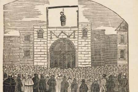 It might seem weird and appalling now, but County Durham's last public execution, the horrific "double" hanging of Matthew Atkinson in 1865, was a hit with the onlooking crowd. Harvard Library.