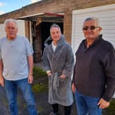 Gentoo residents, from left, John Stephenson, Graham Flynn and Bob Hall are among the Gentoo residents who are angry that the garages are to be demolished.