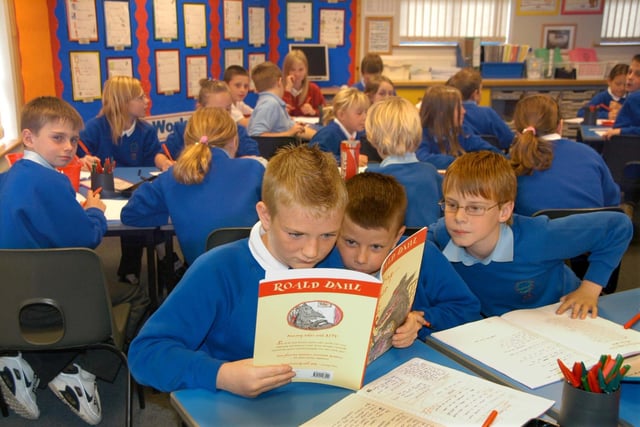 Year 6 pupils at Newbottle Primary School were enjoying a Roald Dahl reading study group when this photo was taken 15 years ago.