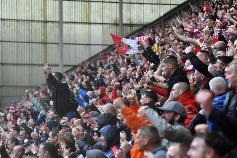 Sunderland fans in action away at Preston North End as Tony Mowbray's side secured their place in the play-off with a 3-0 win at Deepdale.