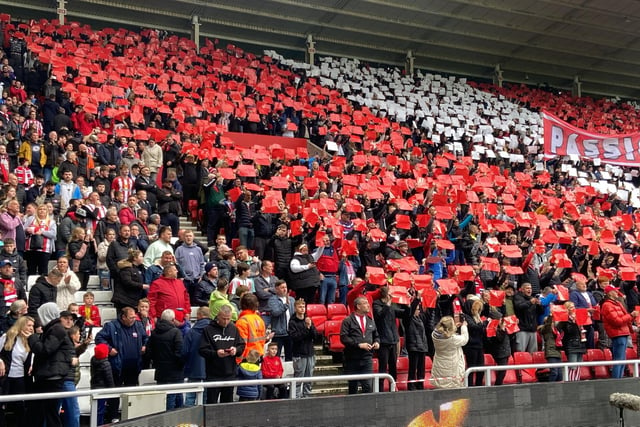 Sunderland fans pictured at the Stadium of Light for the Sheffield Wednesday play-off semi-final clash. Picture by Frank Reid