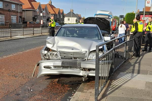 One driver was taken to hospital after the Durham Road crash. Sunderland Echo image.