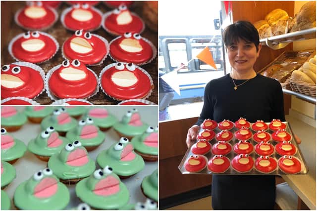 Müllers Bakery have been whipping up their signature frog cakes for more than 60 years in a classic green or chocolate version, but they have now turned red and white ahead of Sunderland's Wembley final at the weekend.