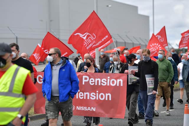 Workers protest against the pension changes