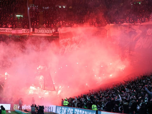 Celtic will close their railed seating section for the Scottish Cup clash with Raith Rovers on Sunday. Concerns were raised by both Police Scotland and Glasgow City Council over the pyro display at the recent clash with Rangers. A letter was sent to fans. It said: "As a result of safety issues arising at our last home match, including widespread use of pyrotechnics, it has been deemed necessary to review the current matchday operations in the front part of the rail seating section." (Various)