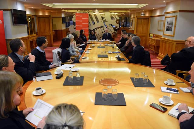 Jonathan Reynolds, Labour's Shadow Business and Industrial Strategy Secretary, hosted a business round table at the Stadium of Light