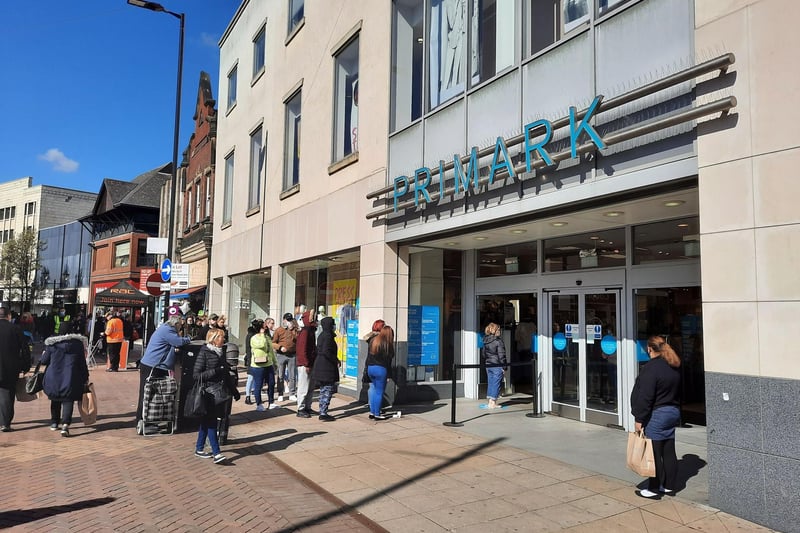 Queues snaked around the block at Primark.