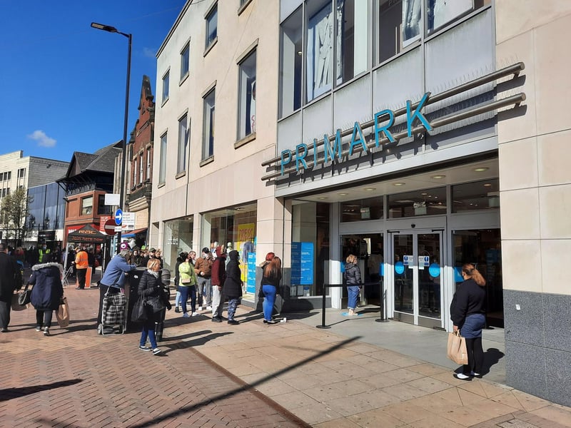 Queues snaked around the block at Primark.