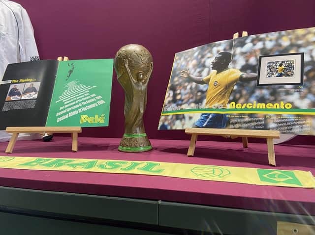 There is also a replica of the current World Cup trophy