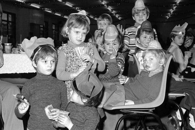 Some of the children who attended the Sunderland Shipbuilders' Pallion shipyard children's party in the yard's canteen in 1976.