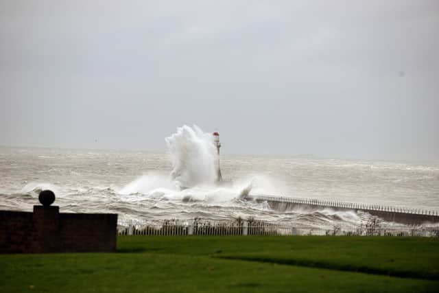 Storm swell smash into Roker Pier.