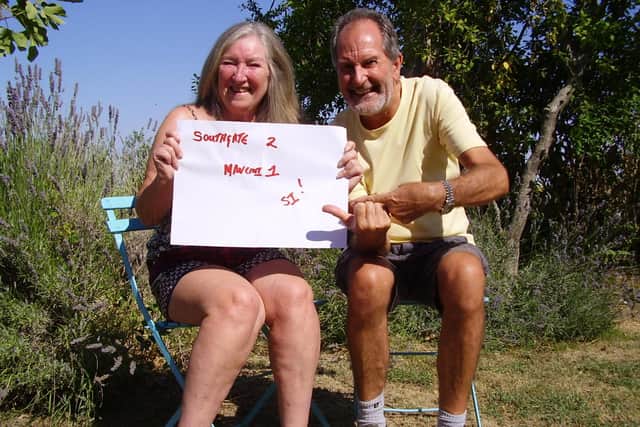 Greg and Sandra Perry with their prediction for the Euro final.