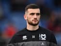 OXFORD, ENGLAND - APRIL 19: Troy Parrott of Milton Keynes Dons warms up prior to the Sky Bet League One match between Oxford United and Milton Keynes Dons at Kassam Stadium on April 19, 2022 in Oxford, England. (Photo by Alex Burstow/Getty Images)