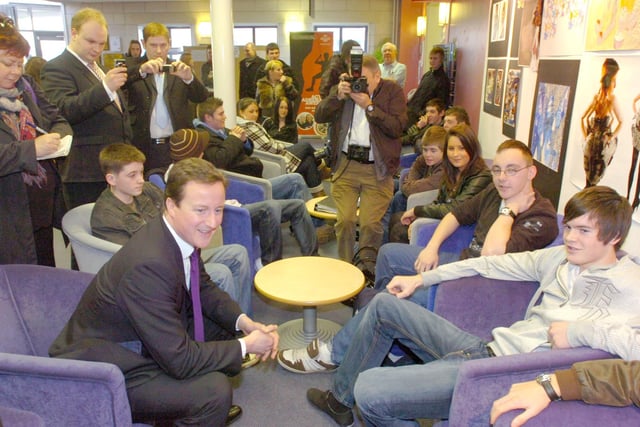 David Cameron got a chance to talk to students when he visited the City of Sunderland College in Shiney Row in 2009.