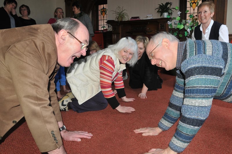 Members of the Laughter workshop at Healing Opportunities were enjoying some laughter yoga with Keith Adams. Remember this from seven years ago?