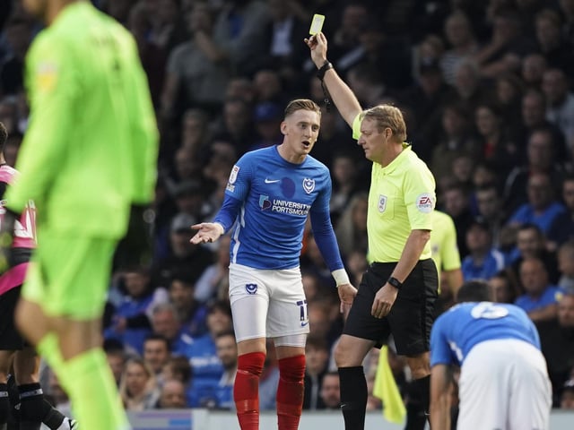 Curtis is booked for a late challenge on Elliott Bennett 45 yards out in 20 minutes. Perhaps a little harsh.