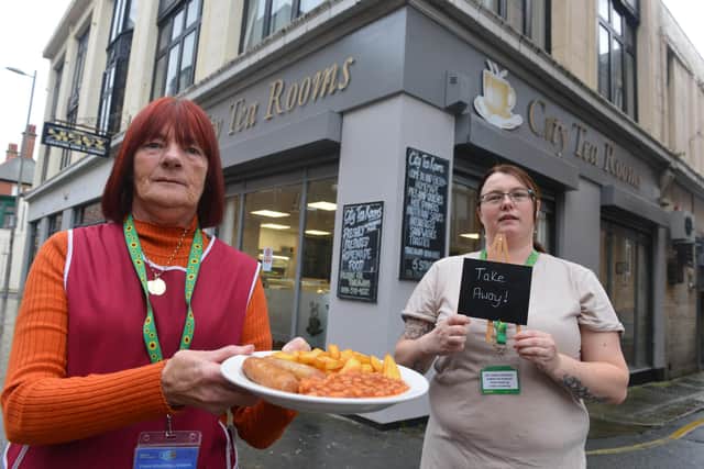 City Tea Rooms are offering free meals for children during half term. Margaret Corbett and daughter Kayley Corbett.