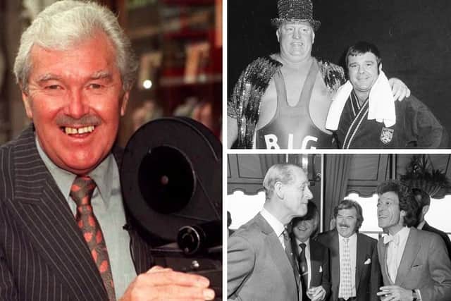 Dickie Davies and the wrestling stars we saw in Sunderland.