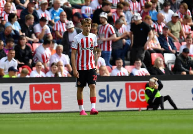 Sunderland's Jack Clarke against Southampton at the Stadium of Light.