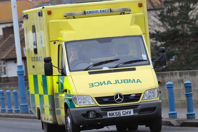 The woman was travelling in a North East Ambulance Service vehicle
