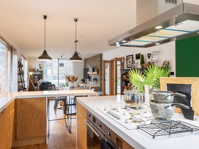 The kitchen area of the large open-plan kitchen/sitting/dining room.