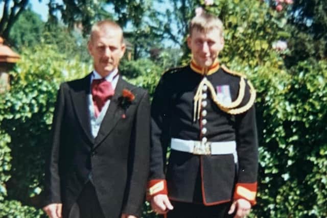 David pictured with his father.