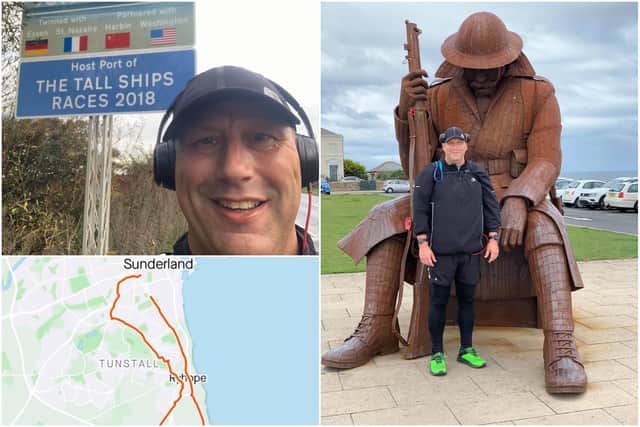 David Ansell pictured while on his walks so far, with his routes being shared with followers later on.