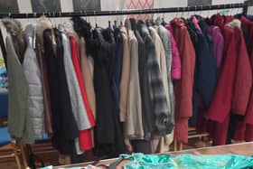 Some of the winter coats which those in need of warm clothing can collect.