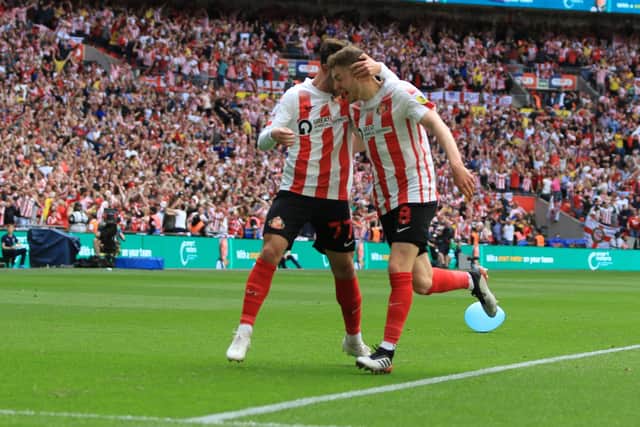 Elliot Embleton celebrates his Sunderland goal