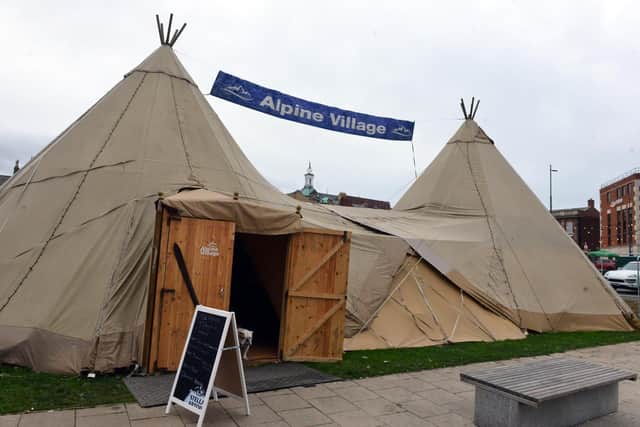 The new Winter Funderland Alpine Village tipi on the old Crowtree site. 