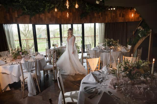 The Dove treehouse at Ramside Hall can accommodate up to 40 guests for a wedding ceremony, followed by reception drinks on the terrace. Picture: Sorted PR.