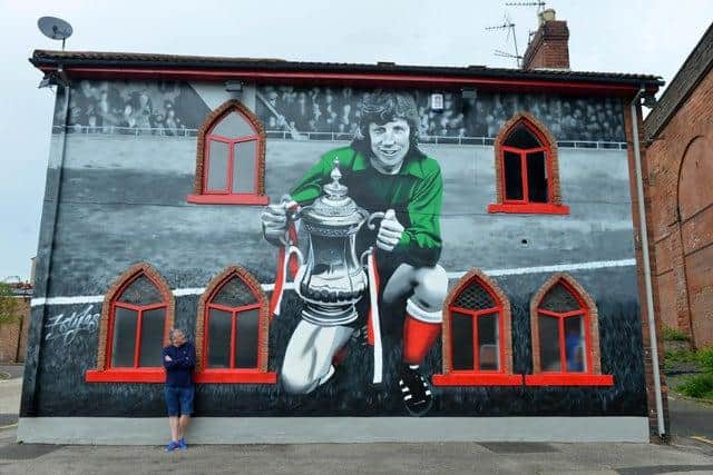 Steve Lawson at The Times Inn which recently unveiled a Jimmy Montgomery mural