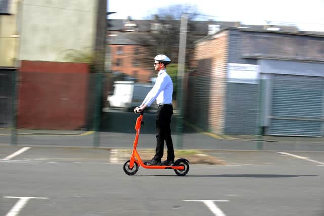 The e-scooters run on battery power and emit zero emissions when in use.