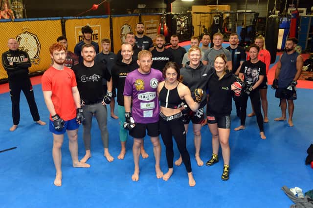 TFT MMA Martial Arts and Fitness fighters training for the Rise & Conquer event at Rainton Arena.