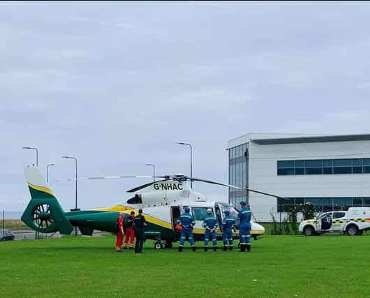 The casualty was airlifted to hospital in Hull.
