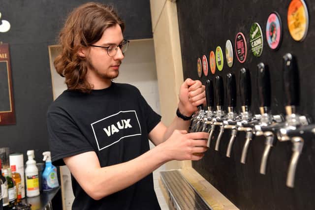 Beer is poured straight from the cold store at the taproom for a super fresh pint