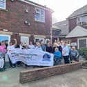Falstone Court Care Home celebrating their Top 20 Carehome.co.uk Award 2024 achievement