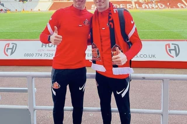 The twins pitch side