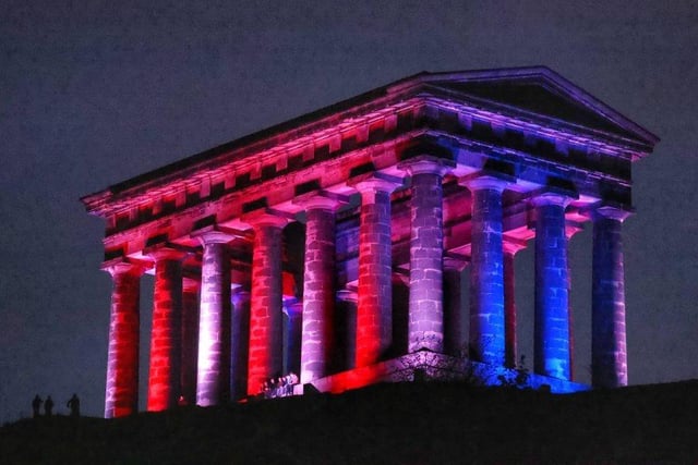 Dated: 07/05/2023
Penshaw Monument in Sunderland is illuminated red, white and blue last night (SAT) in celebration of the Coronation of King Charles III