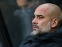 Pep Guardiola, Manager of Manchester City looks on prior to the Premier League match between Newcastle United and Manchester City at St. James Park on December 19, 2021 in Newcastle upon Tyne, England. (Photo by Alex Livesey/Getty Images)