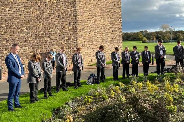 Two minutes silence at Monkwearmouth Academy.