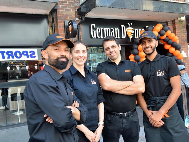 German Doner Kebab opens on High Street West next to the Shelter shop. Kamal Ahmad with his management team.