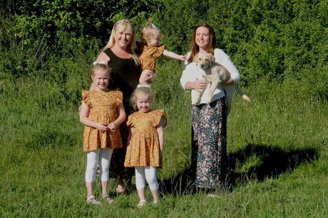 Pictured are (left to right) Rachael Fairclough and her three daughters and Jessica Sharman.