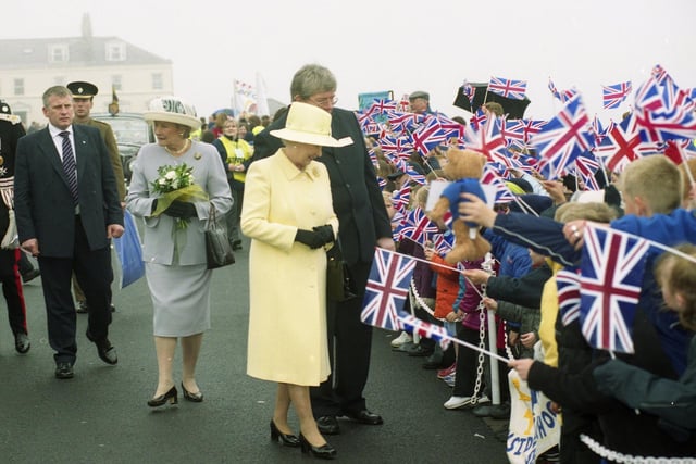 Queen Elizabeth II on Seaham seafront 20 years ago.